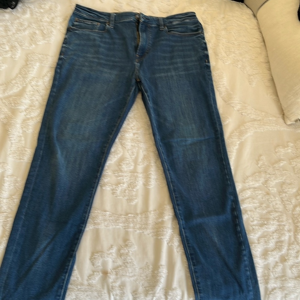 Express 34x34 Athletic Slim blue jeans - 4-way hyper stretch